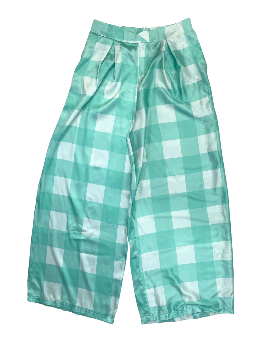 Twisted Wunder Mint Checkered Trousers