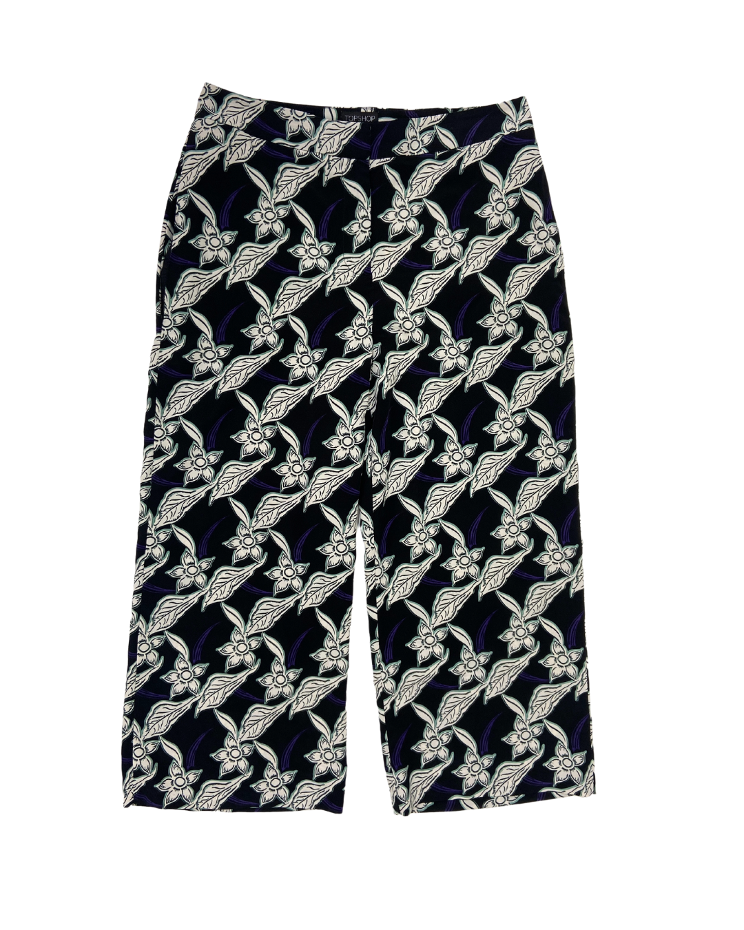 Topshop Abstract Cropped Trousers