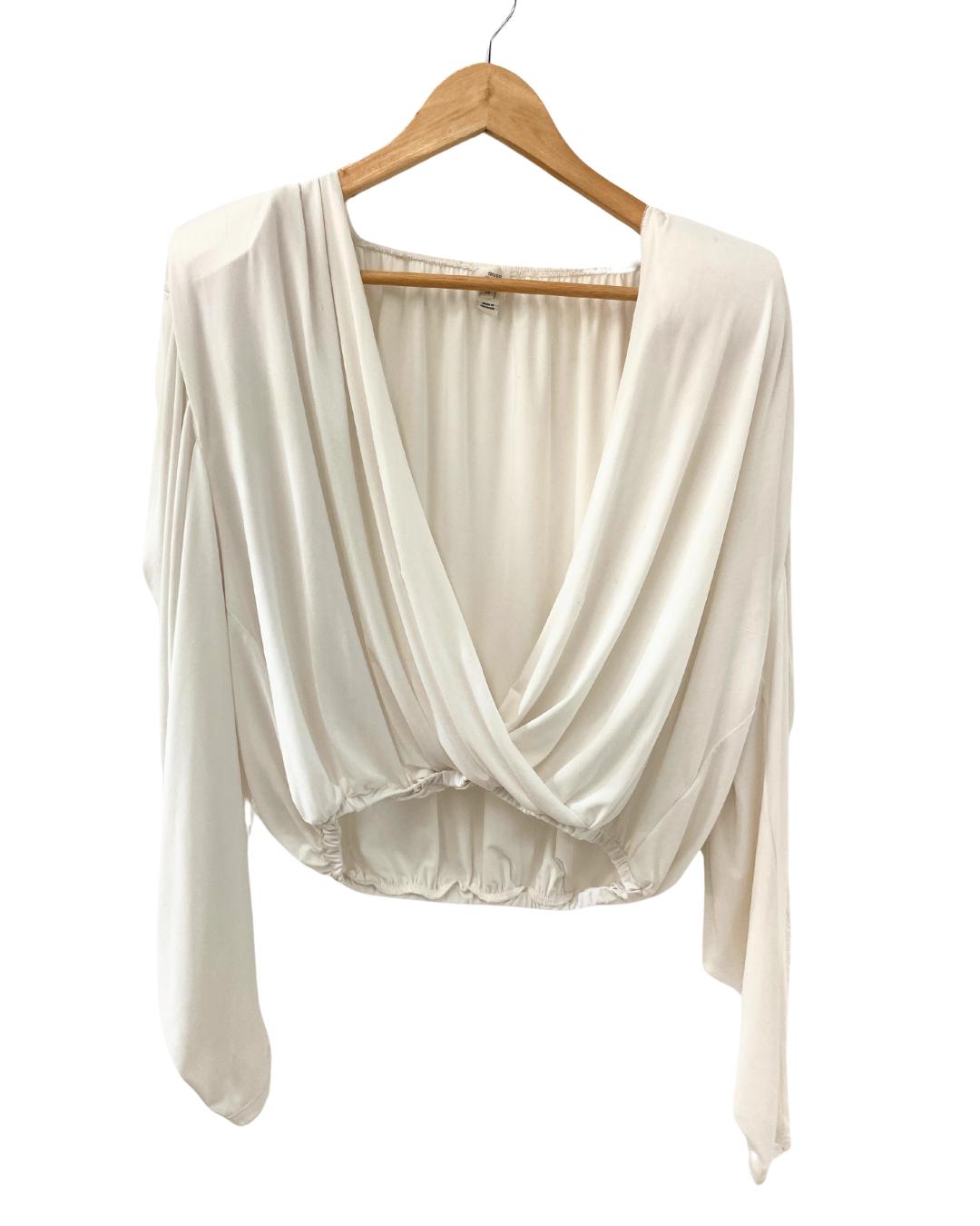 River Island Draped Blouse in Ivory