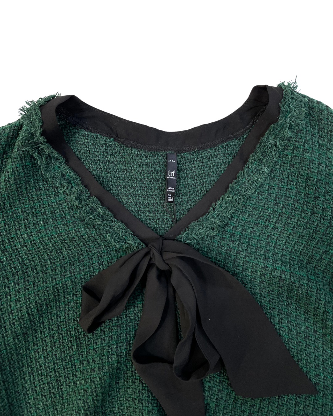 Zara Green Tweed Top Size L