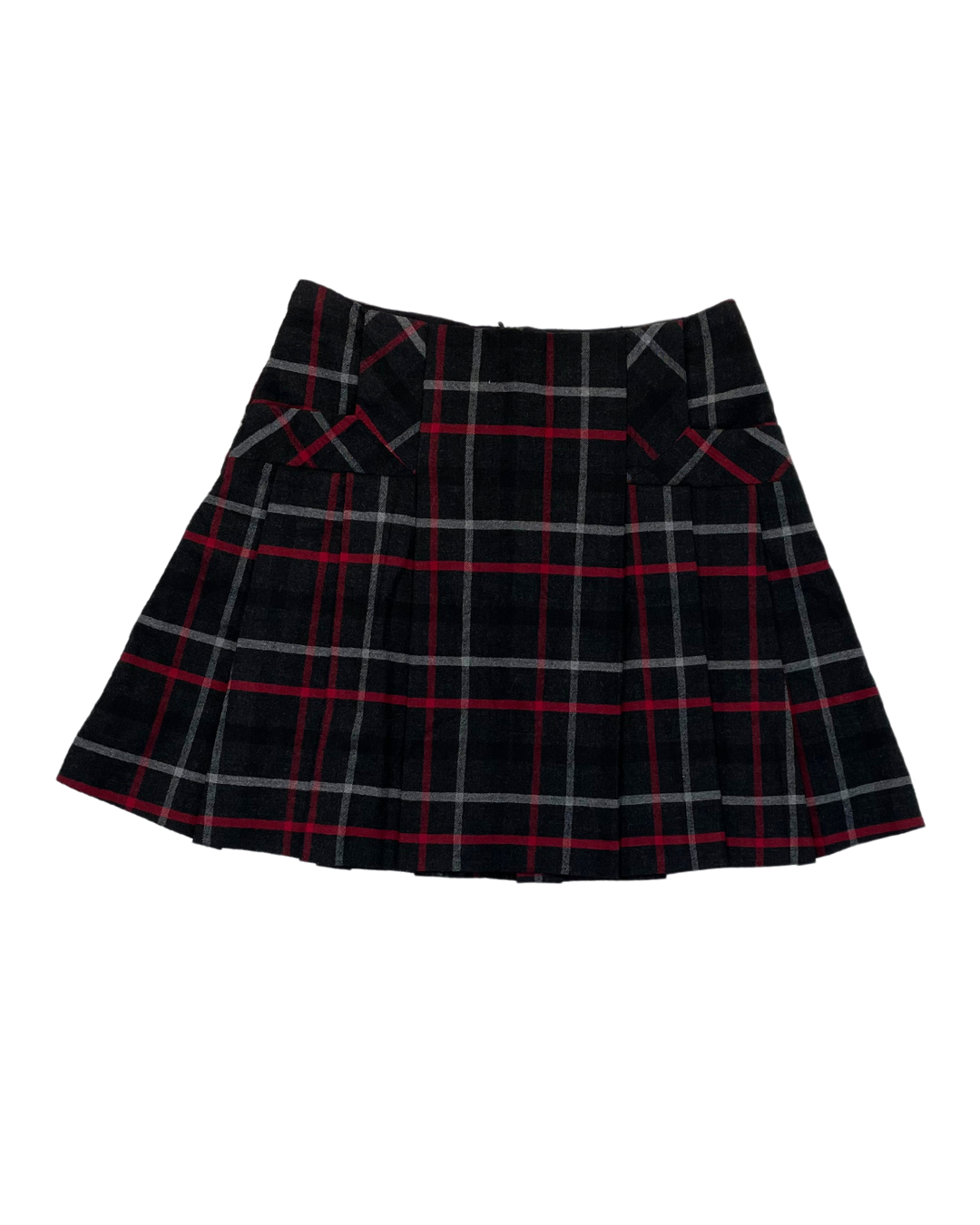 Warehouse Red Checkered Pleated Skirt