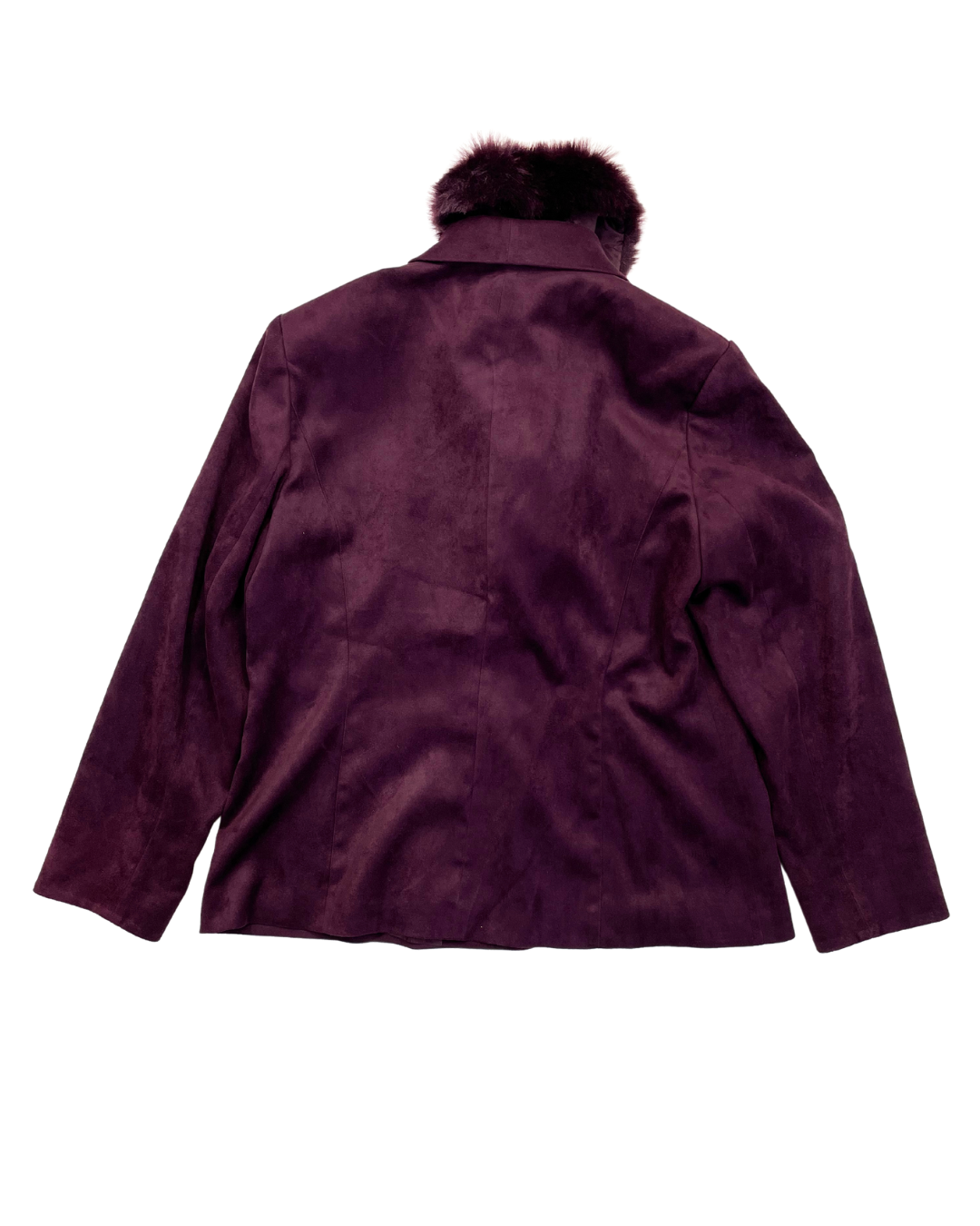 Jacques Vert Burgundy Faux Fur Collar Jacket