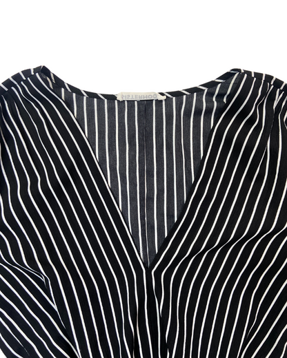 Sisterhood Black Stripe Cropped Blouse