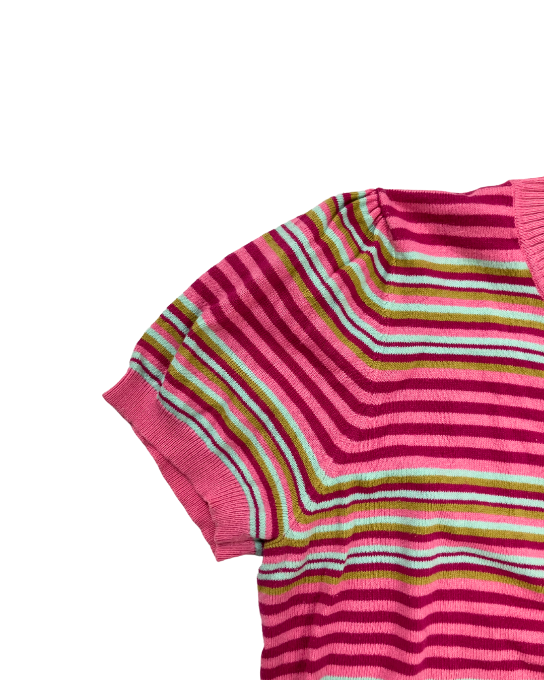 Next Pink Stripe Short Sleeve Cardigan