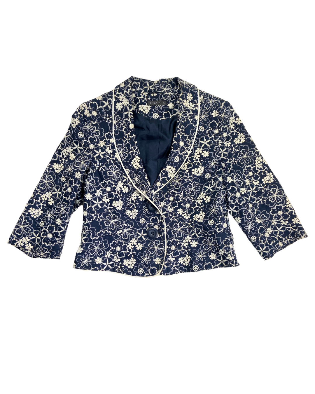 Alex and Co Navy Floral Blazer