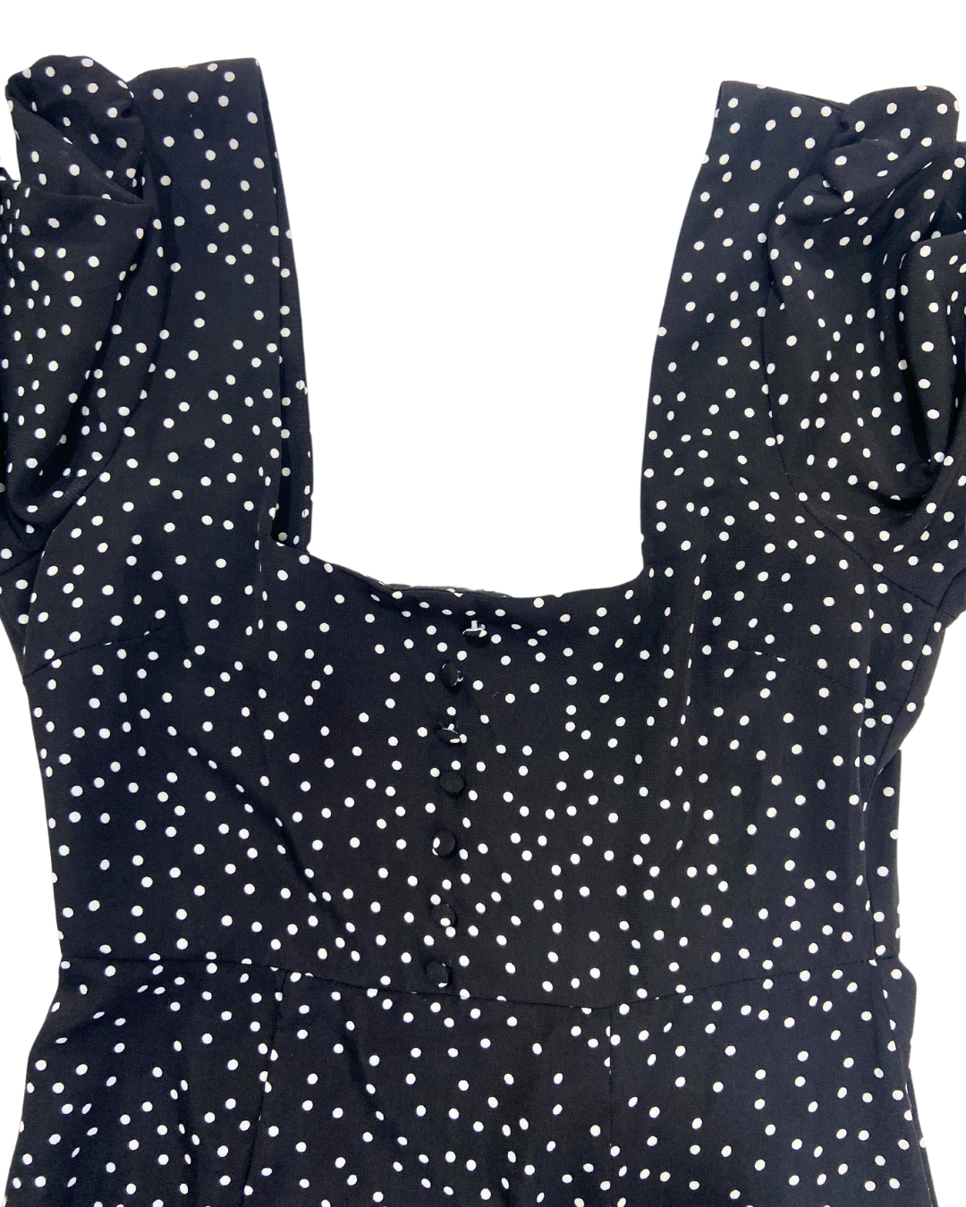 Nasty Gal Black Polka Dot Midi Dress