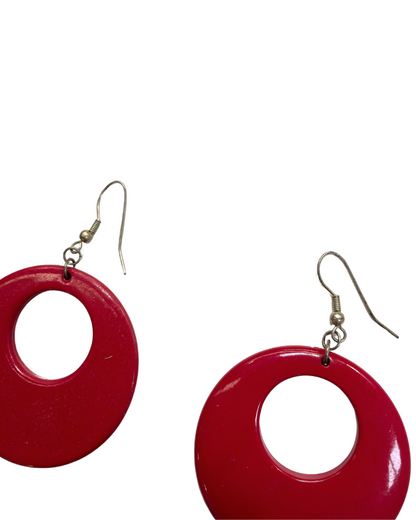 Red Hoop Earrings