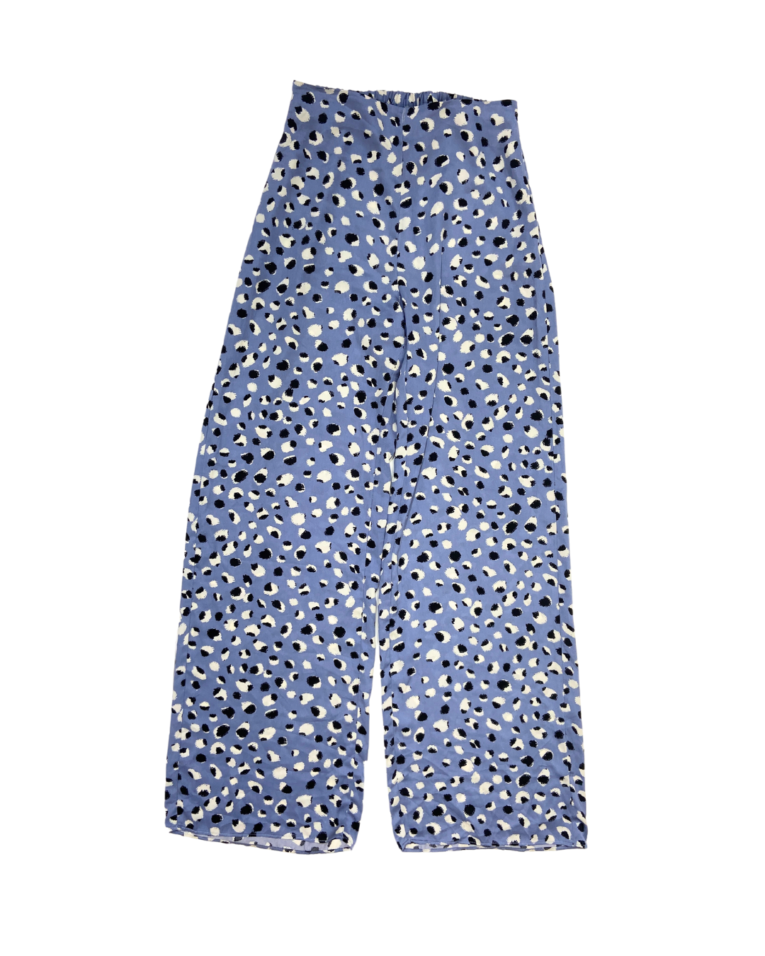 Blue Spotted Wide-Leg Trouser