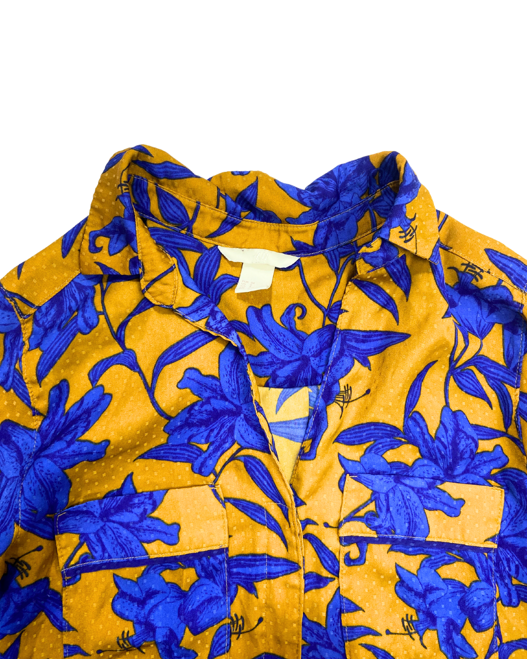Blue and Mustard Colour Floral Blouse