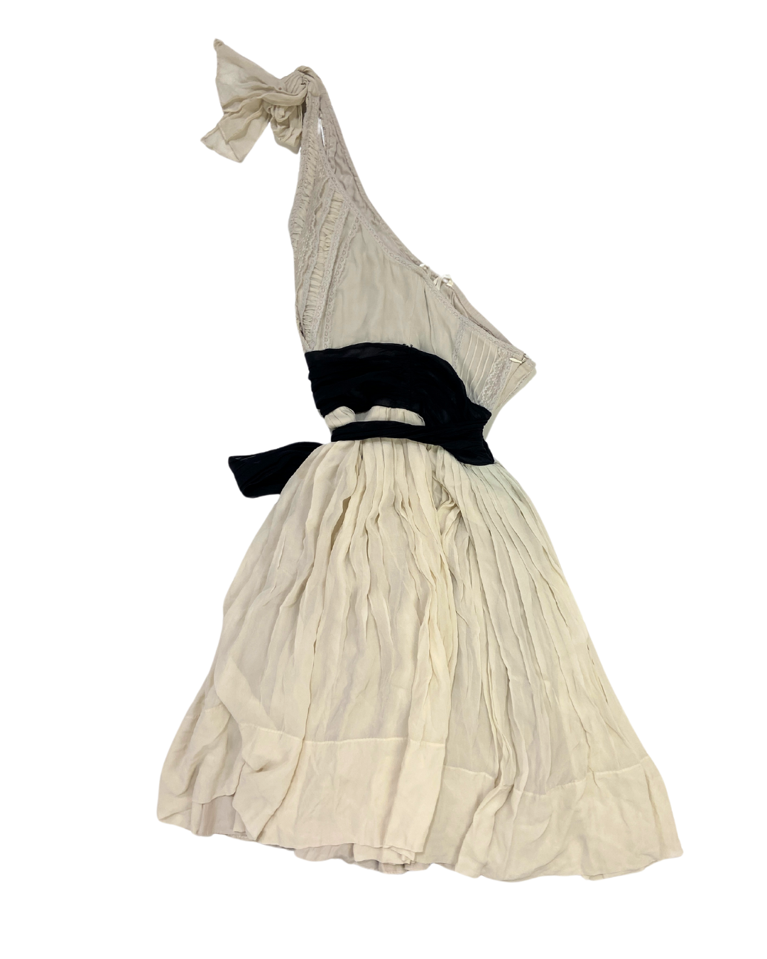 BCBG Maxazira One Shoulder Cream Mini Dress