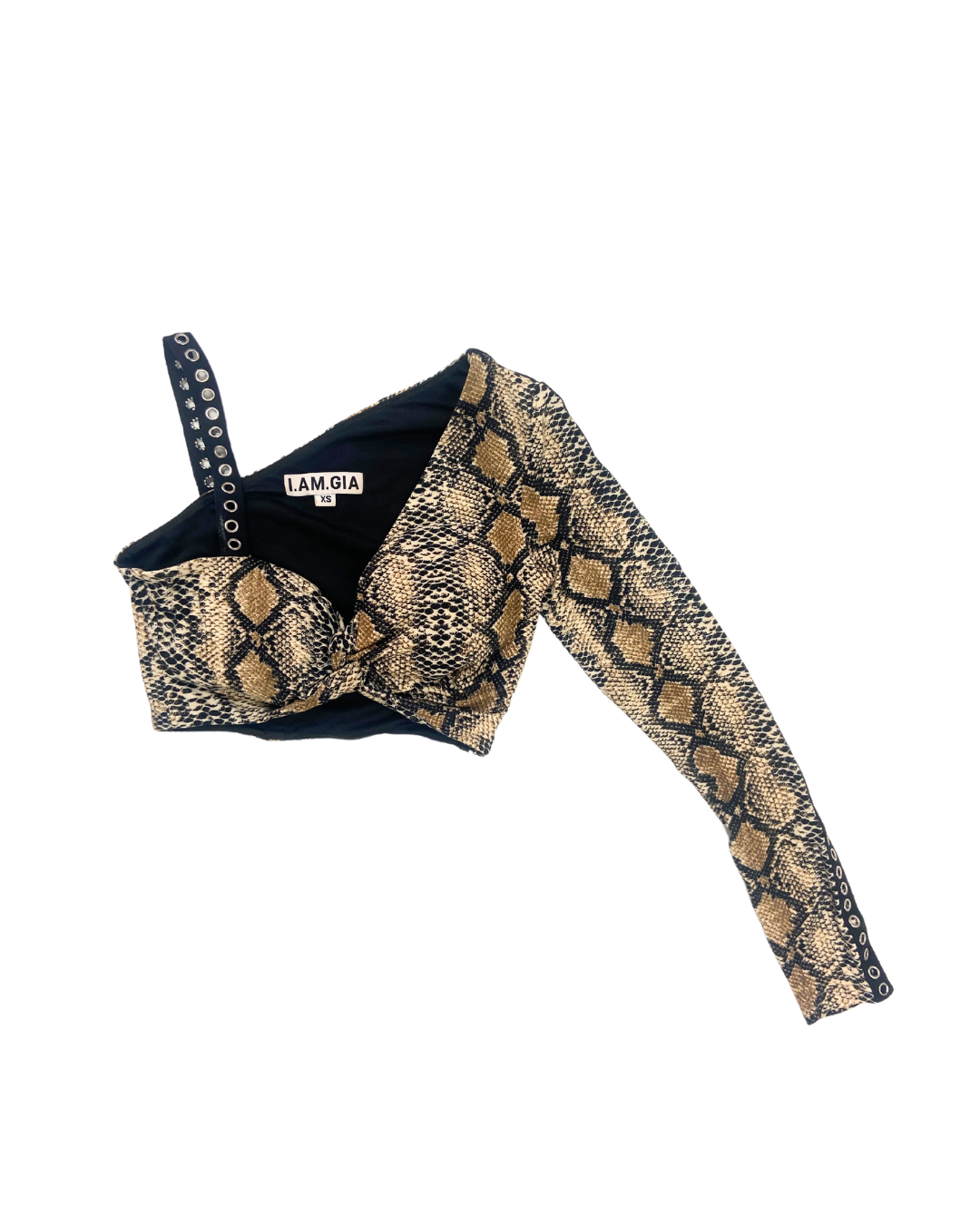 second hand I.AM.GIA I.AM.GIA One Shoulder Snakeskin Crop Top 20 OWNI