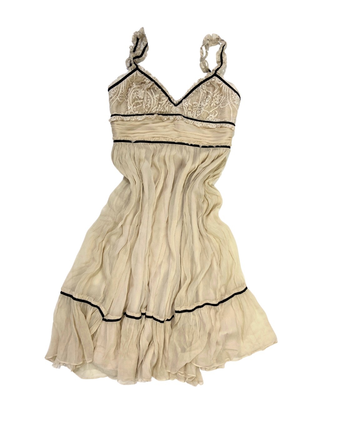 BCBG Maxazira Flowy Cream Mini Dress