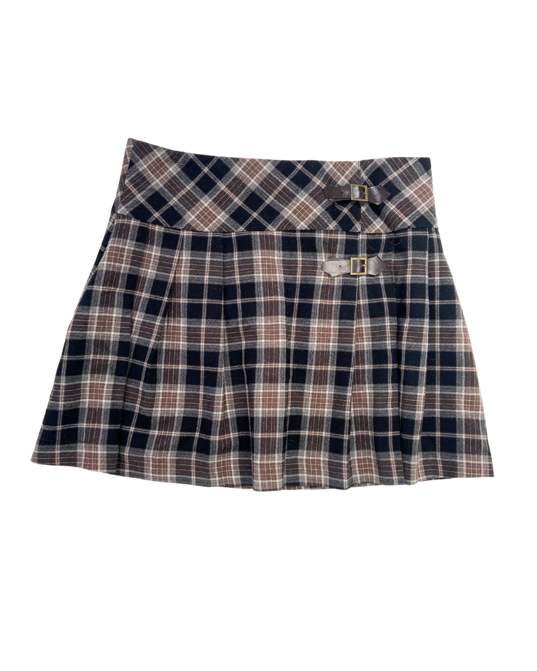 Brown Tartan Mini Skirt
