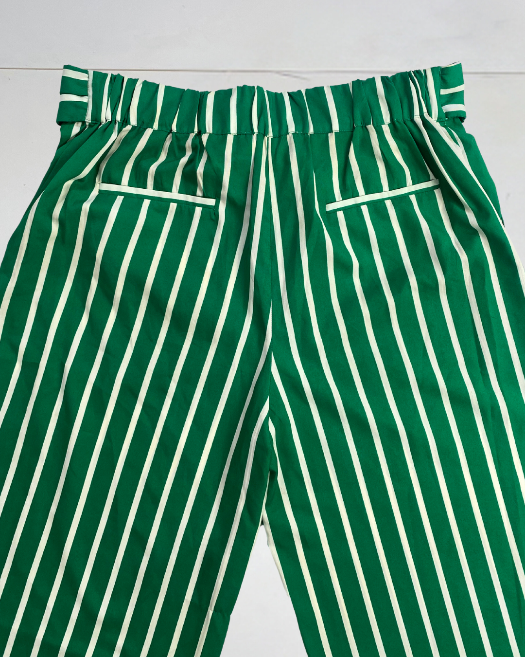 Striped Green Trouser Bundle (Trouser &amp; Tshirt) (Size 12)