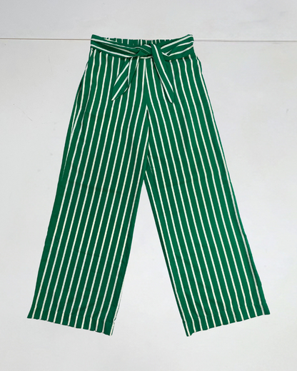 Striped Green Trouser Bundle (Trouser &amp; Tshirt) (Size 12)