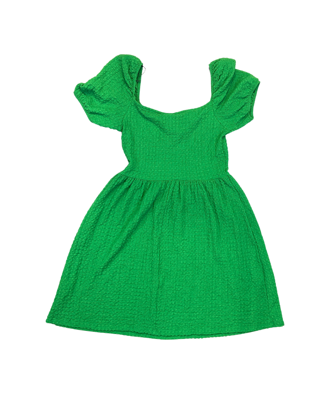 how to style mint green dress Ladies - Dark Olive Green Rib-Knit Dress with Flared Skirt - Size: L