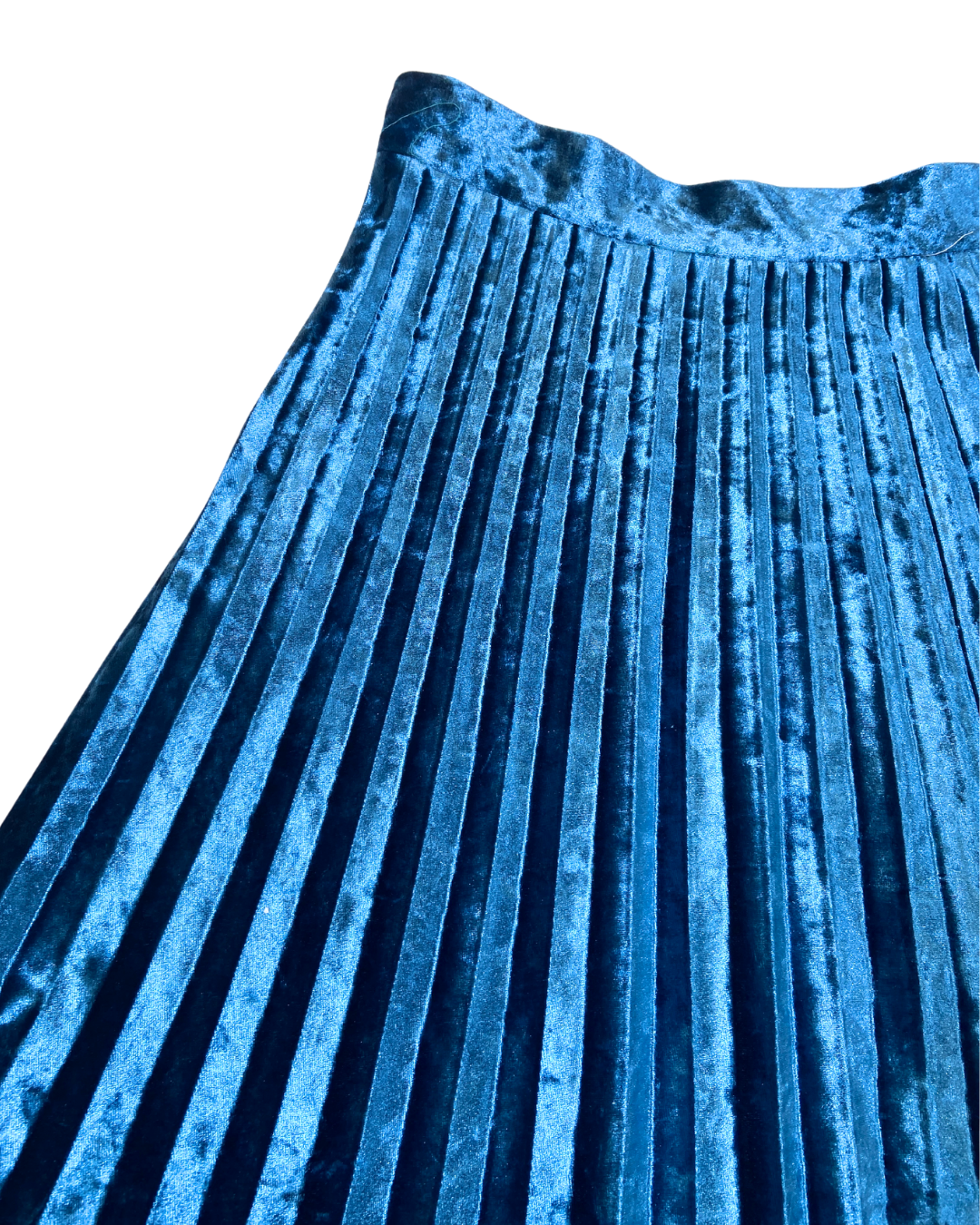 Marks and Spencer Blue Pleated Velvet Skirt