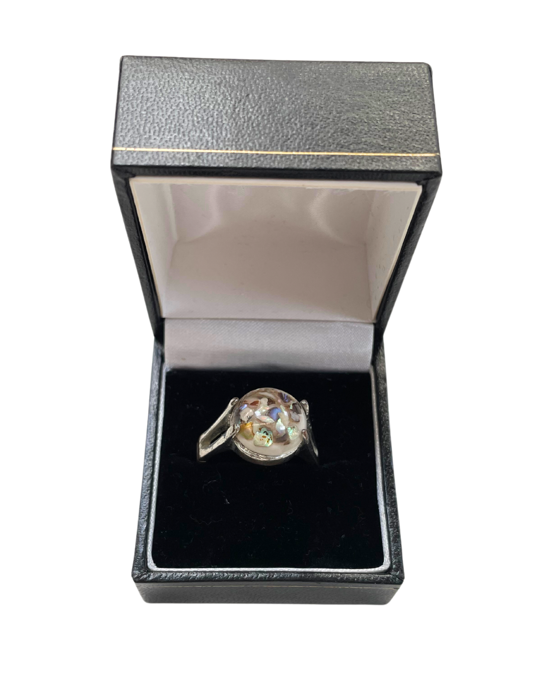 Silver Tone Pearlescent Ring