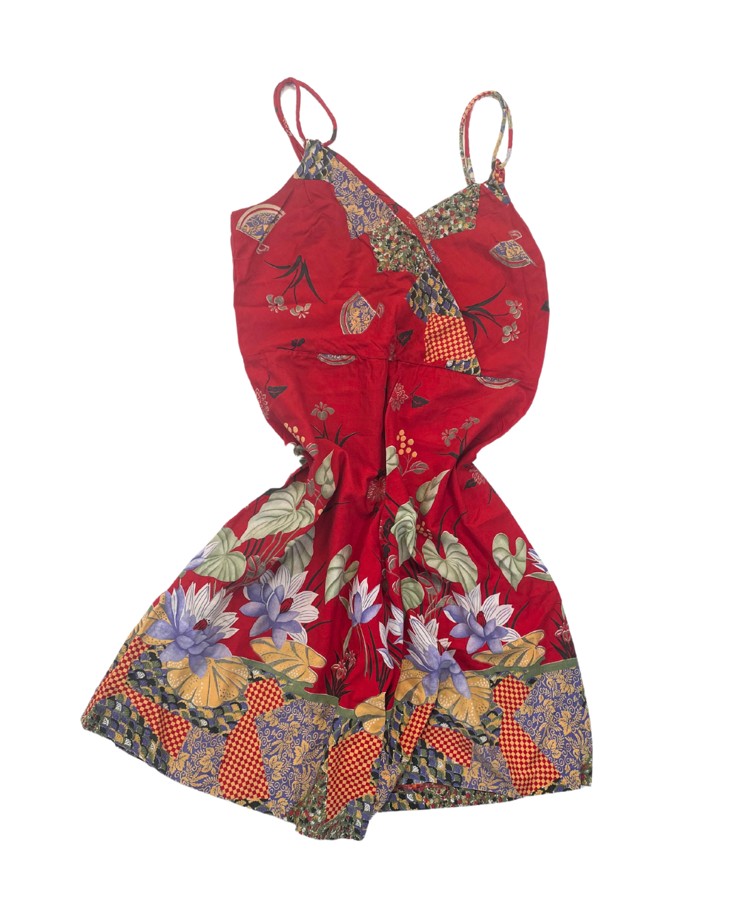 Red Floral Playsuit