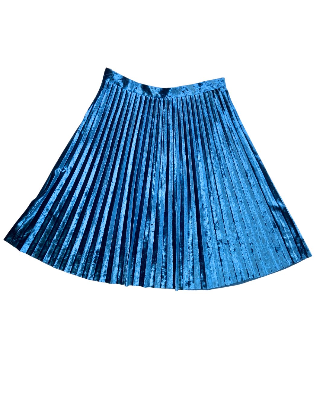 Marks and Spencer Blue Pleated Velvet Skirt