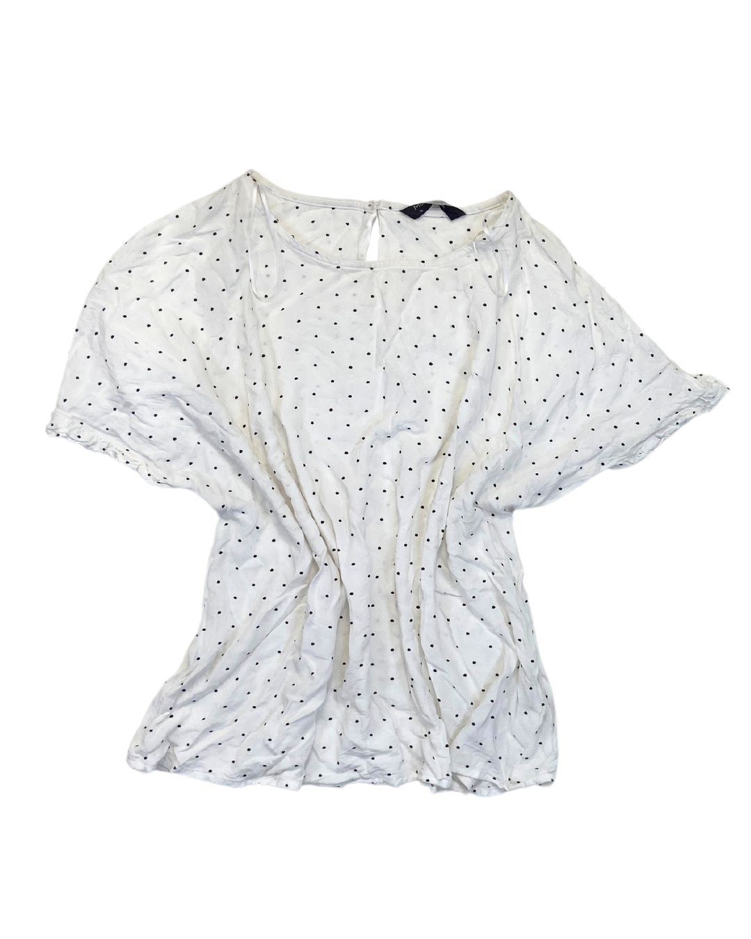 M&amp;S White Polka Dot Shirt