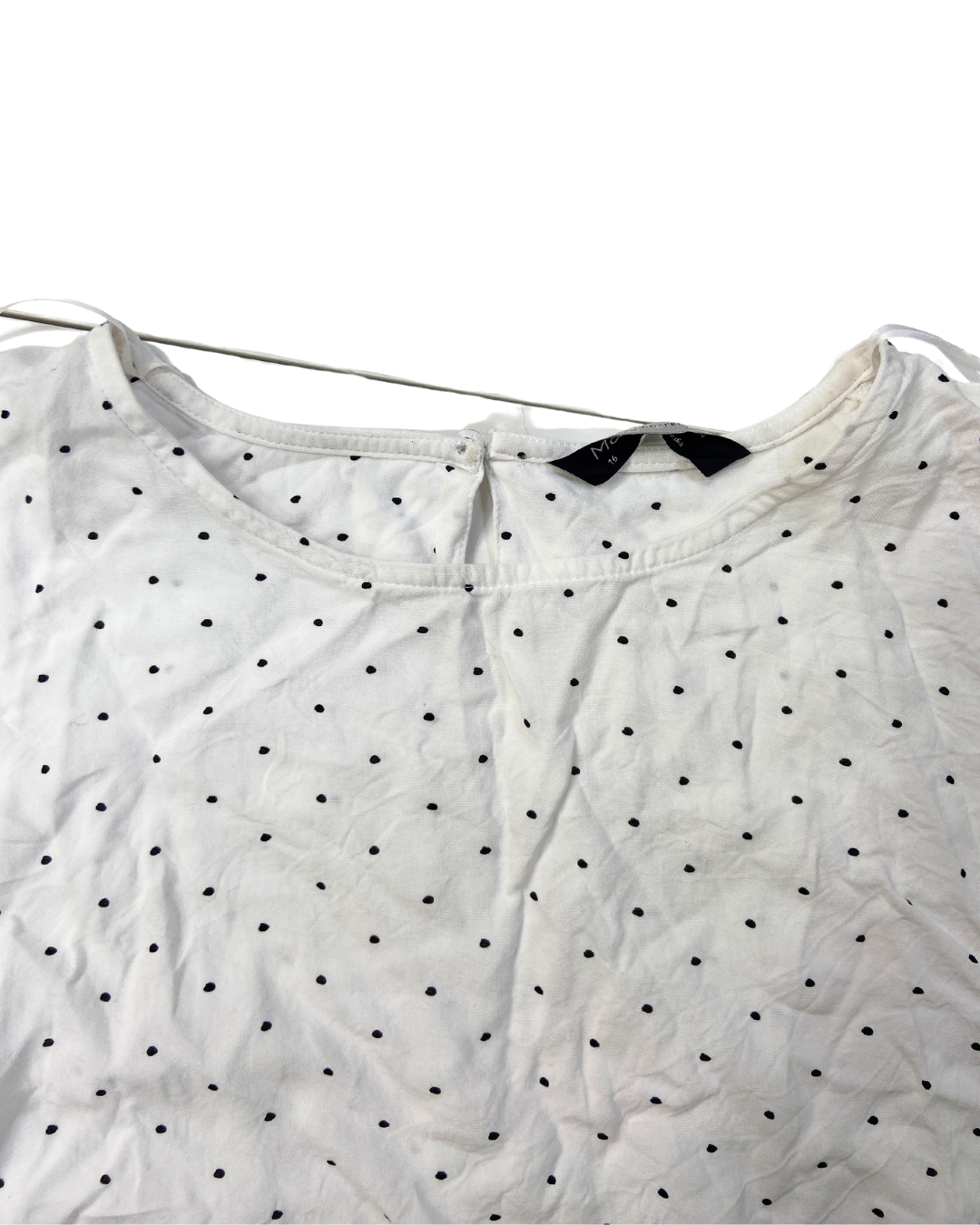 M&amp;S White Polka Dot Shirt