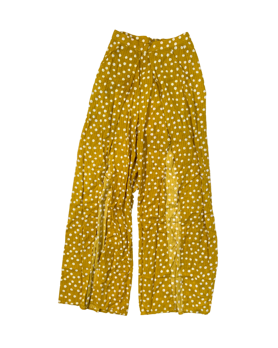 Runaway Mustard Polka Dot Wide Leg Trousers