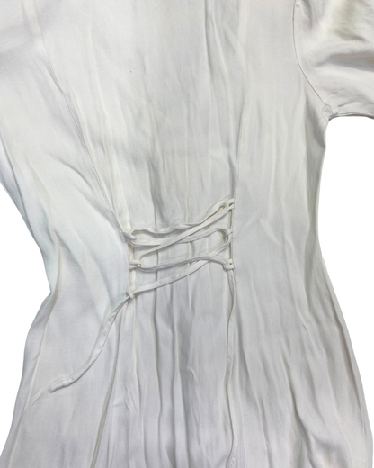 Just Choon White Vintage Button Up Dress
