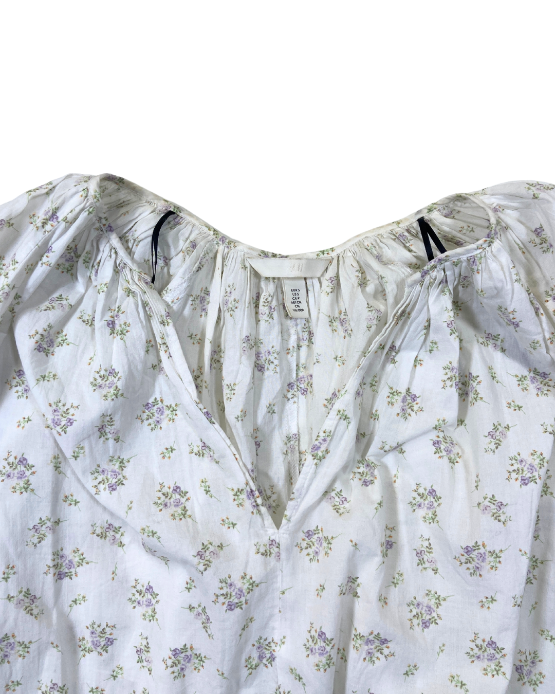 H&amp;M White Floral Smock Dress