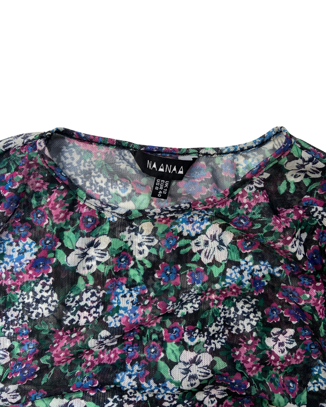 Naa Naa Floral Mesh Top