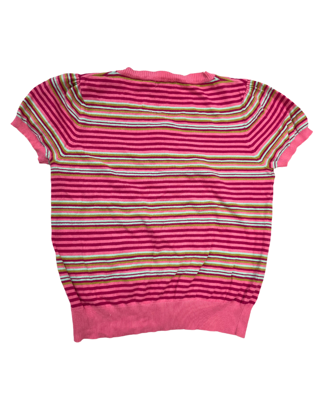 Next Pink Stripe Short Sleeve Cardigan