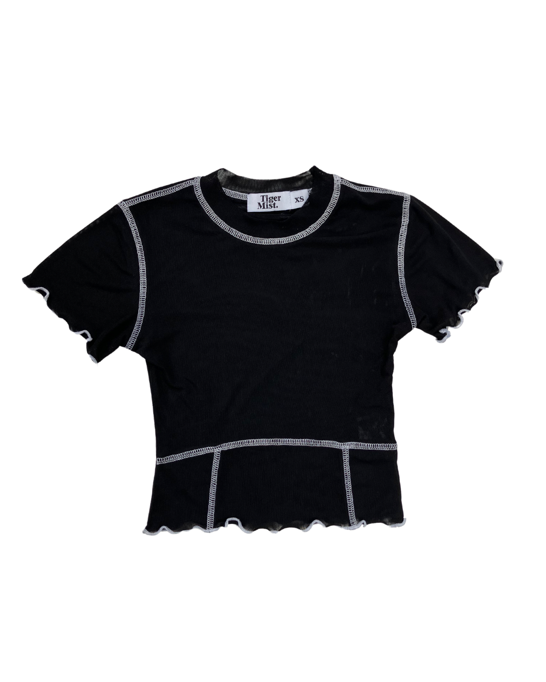 Tiger Mist Black Mesh Crop Top