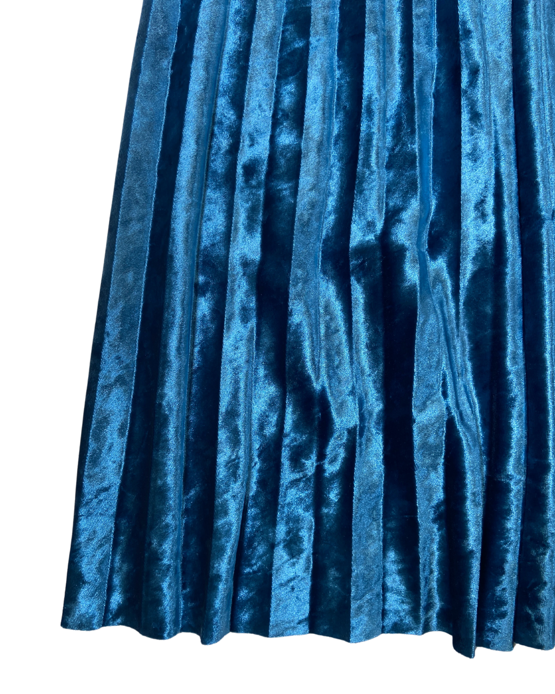 Marks and Spencer Blue Pleated Velvet Skirt