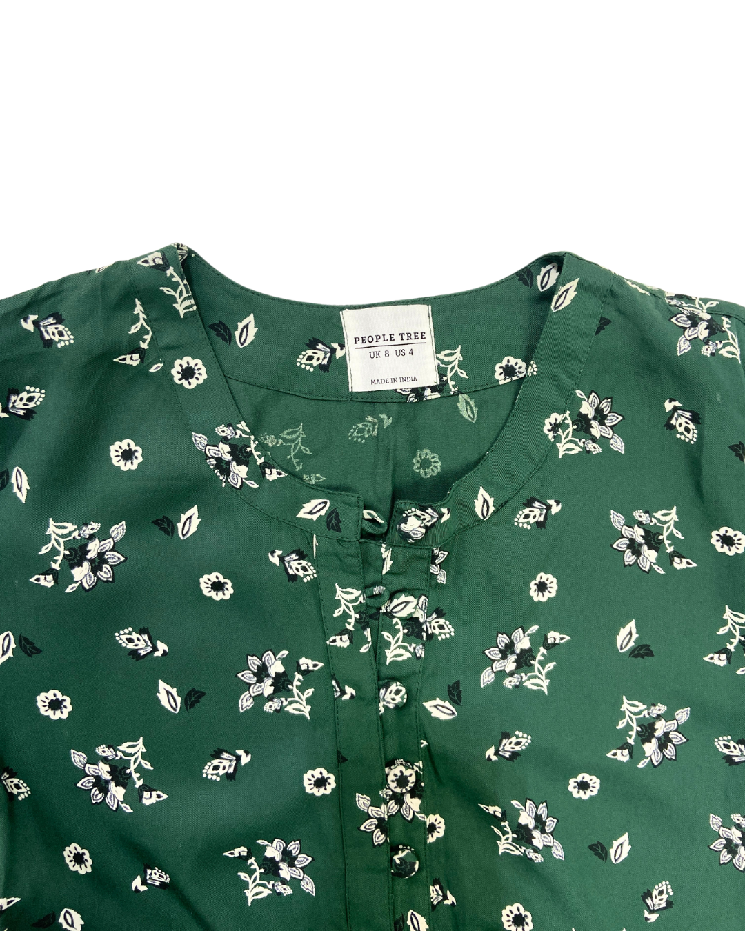 People Tree Green Flower Midi Dress