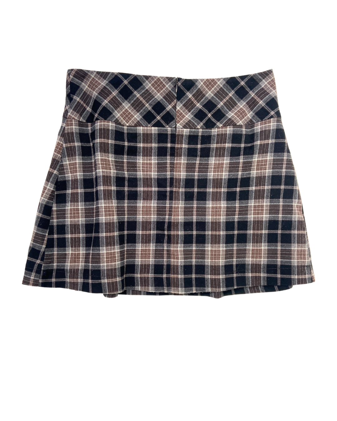 Brown Tartan Mini Skirt