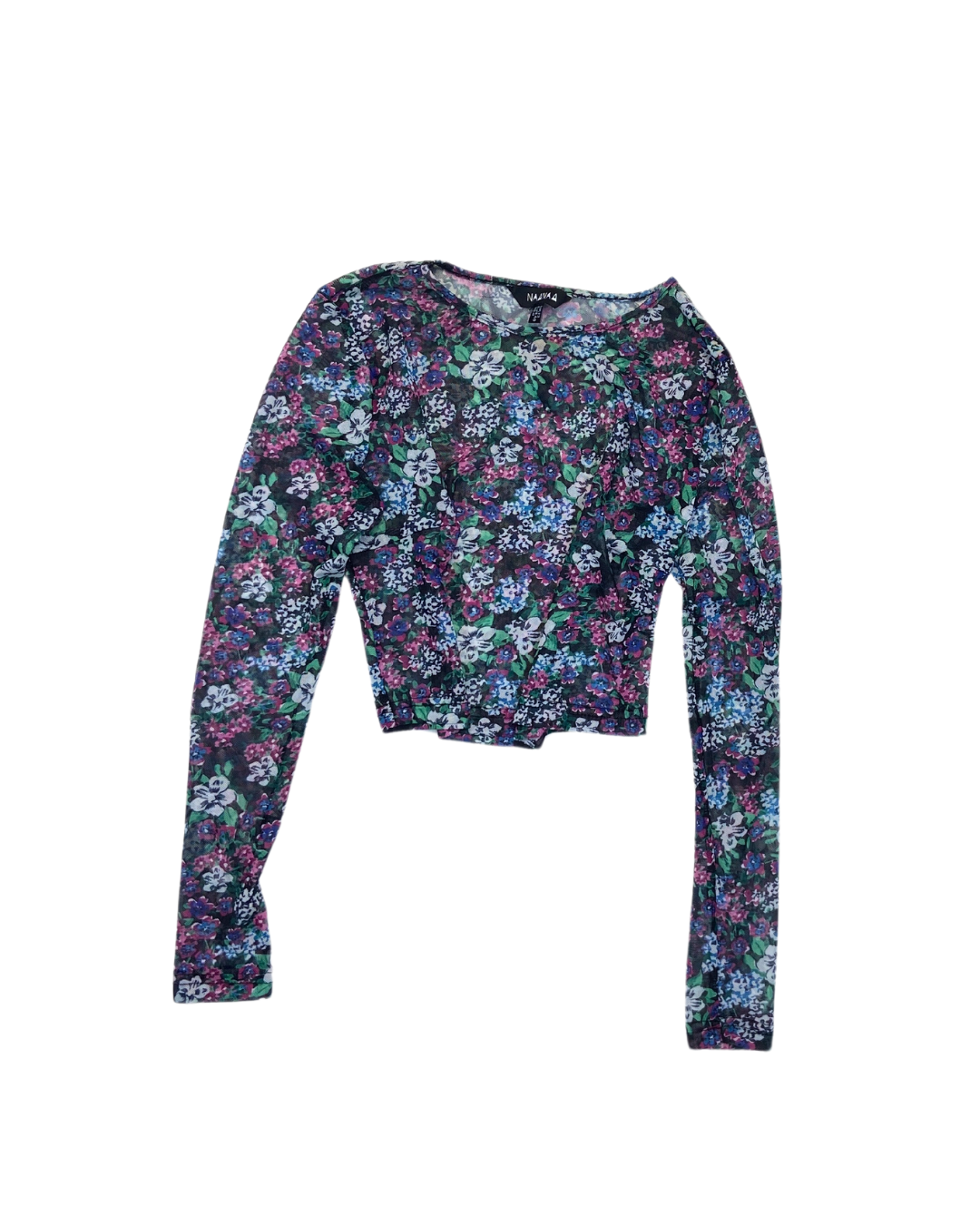 Naa Naa Floral Mesh Top