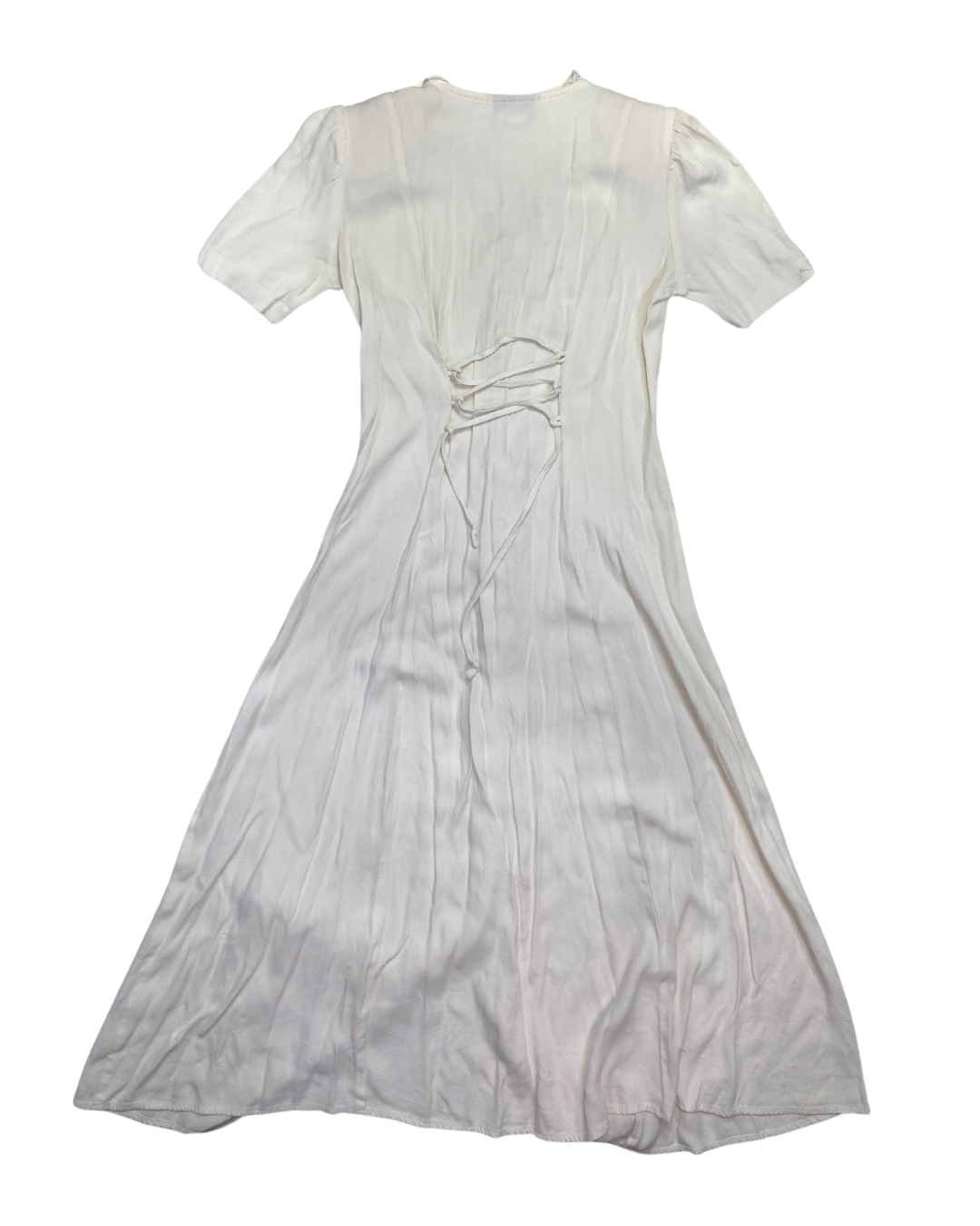 Just Choon White Vintage Button Up Dress