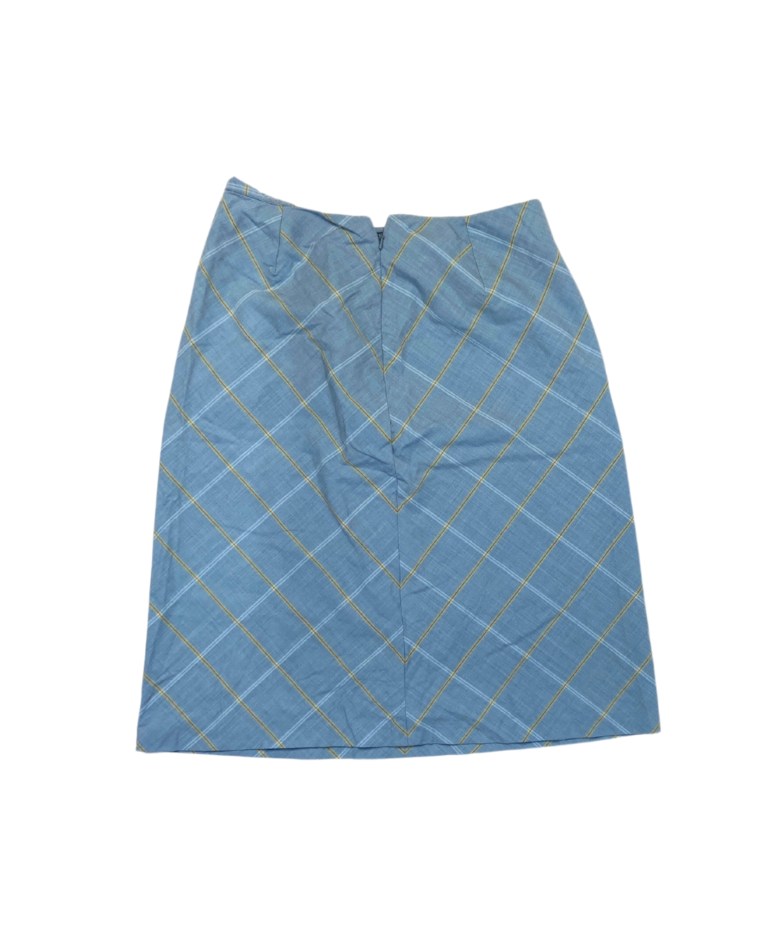 Laura Ashley Blue Checkered Midi Skirt