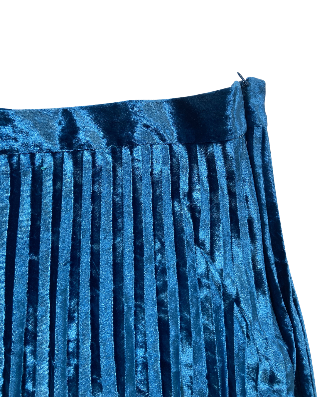 Marks and Spencer Blue Pleated Velvet Skirt