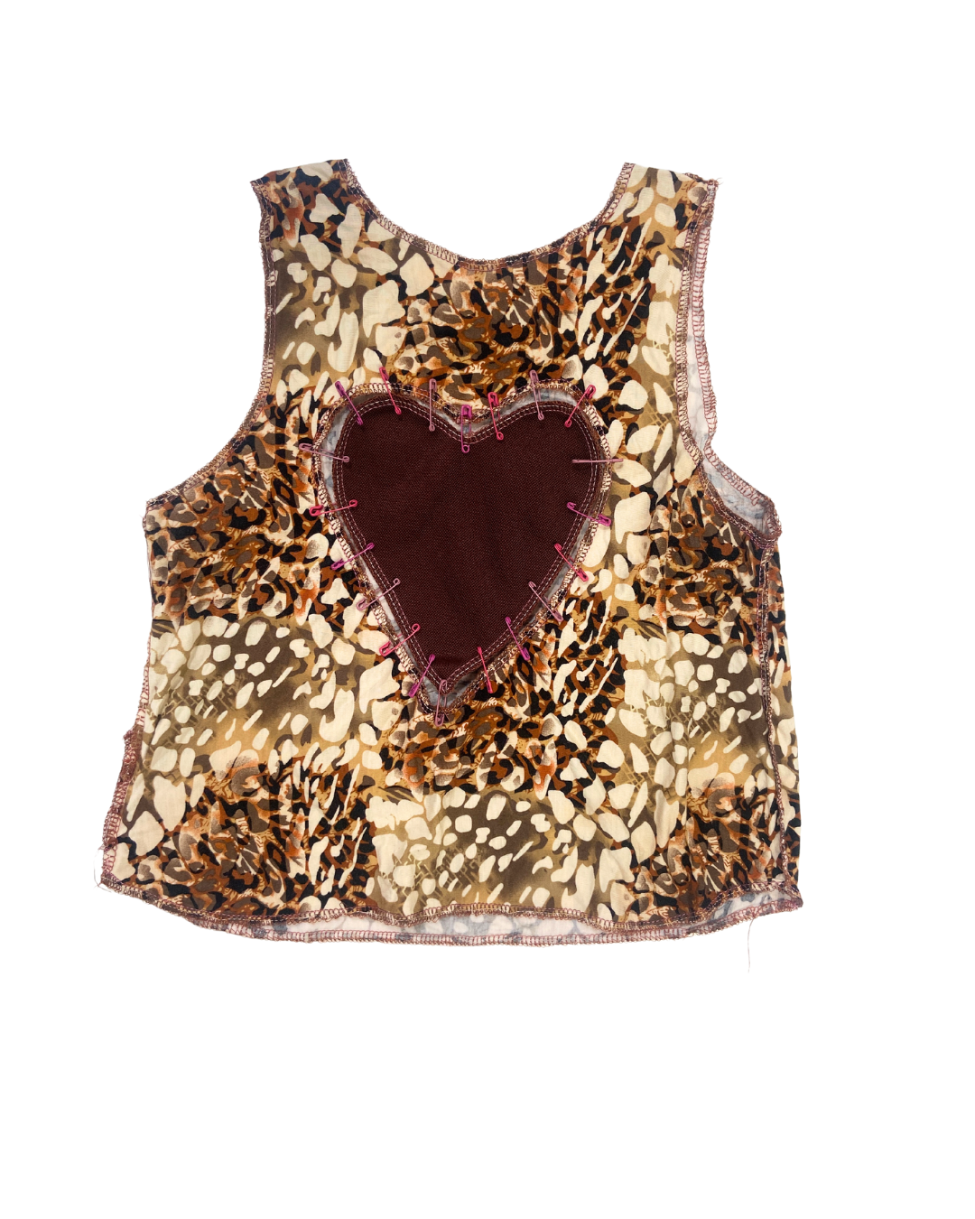 second hand Maddy Page Knitwear Handmade Leopard Print Heart Crop Top 5 OWNI
