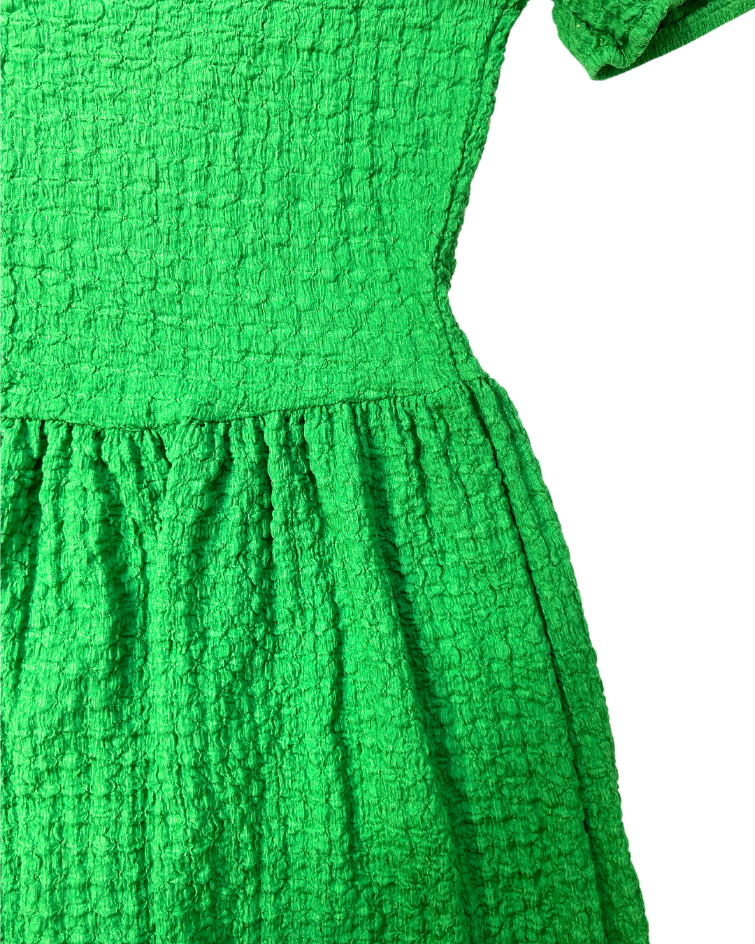 H&amp;M Green Waffle Mini Dress