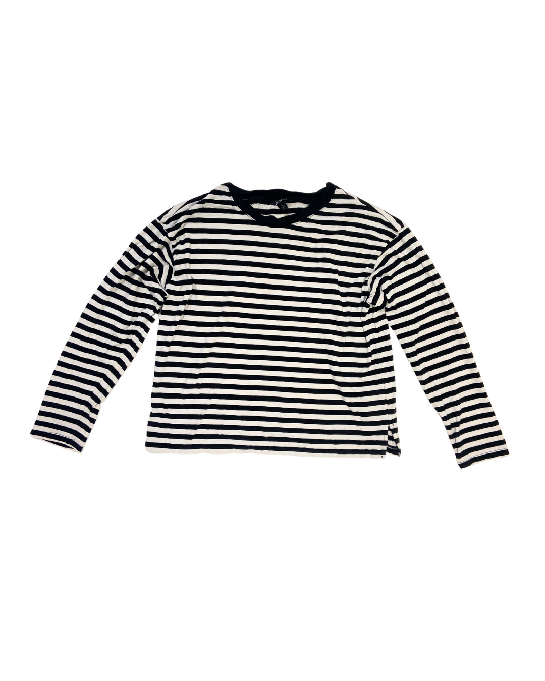 Monki Black and White Striped Long-Sleeve Top