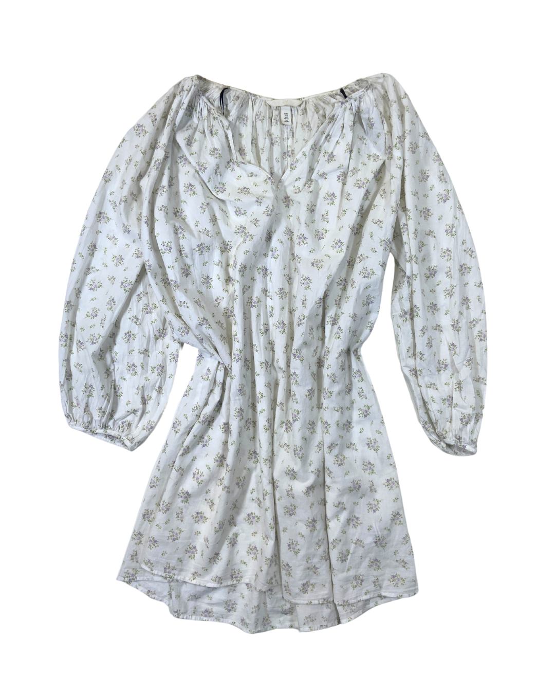 H&M White Floral Smock Dress