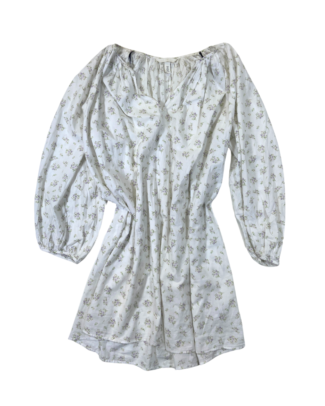 H&amp;M White Floral Smock Dress