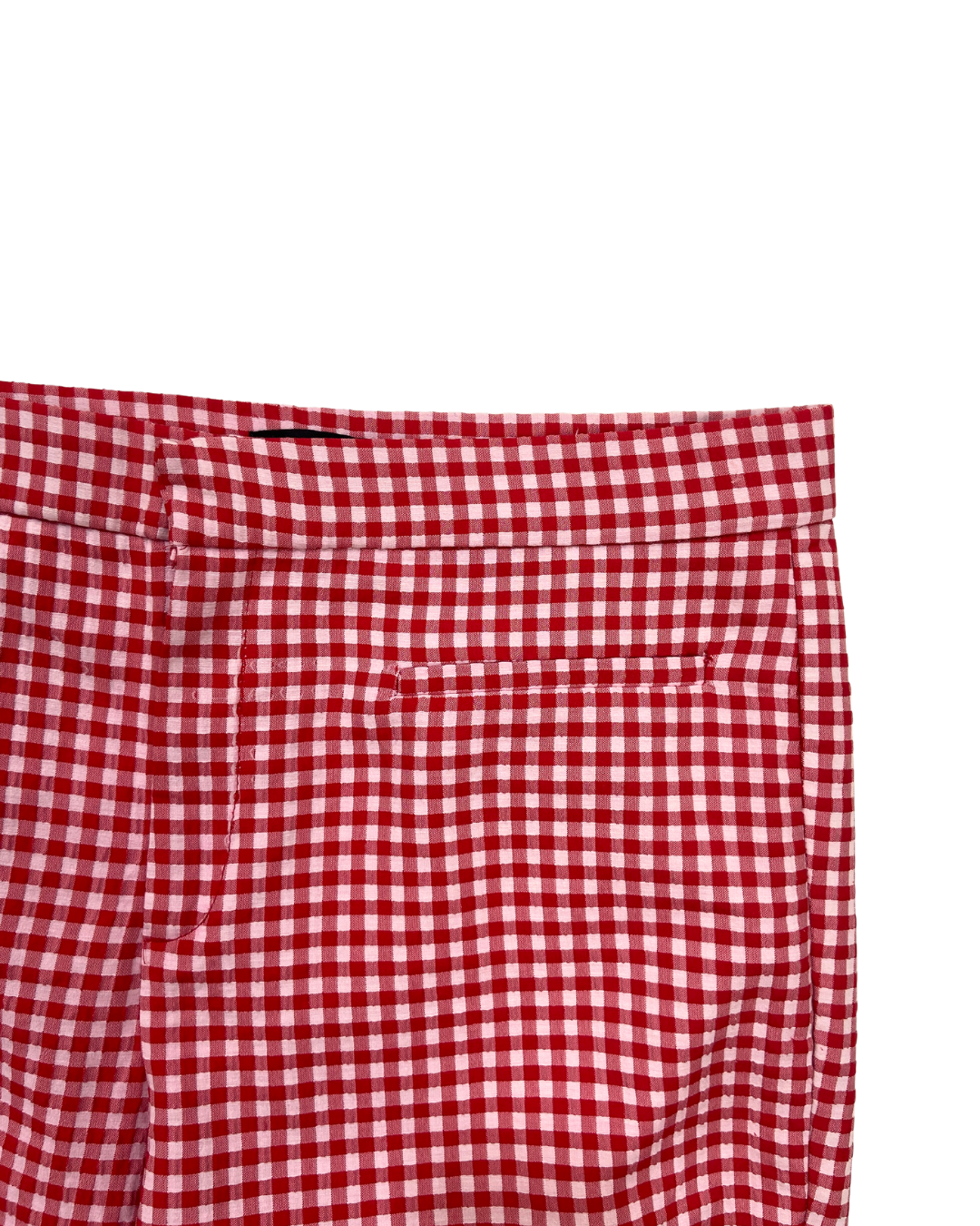 Zara Red Gingham Capri Trousers