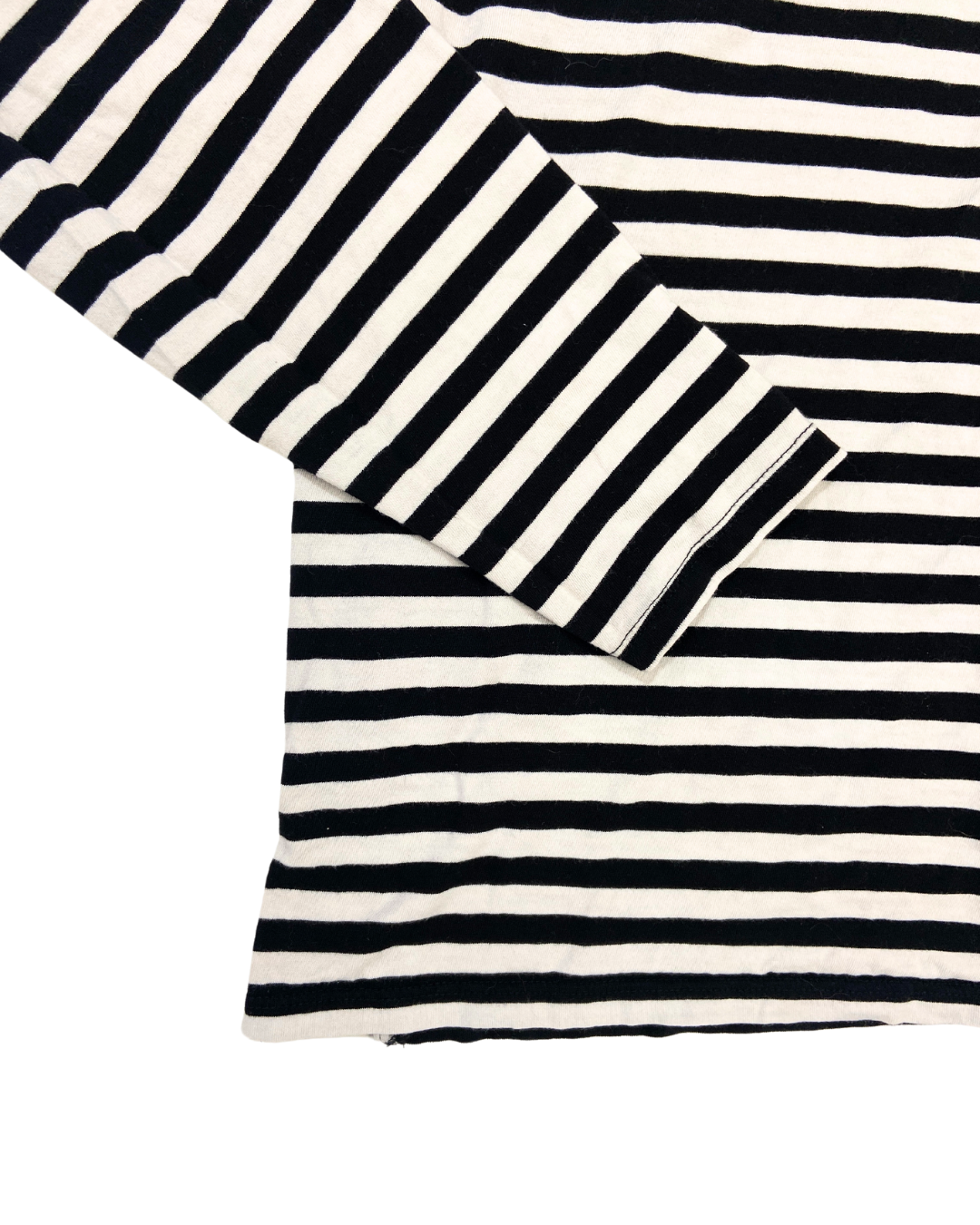 Monki Black and White Striped Long-Sleeve Top