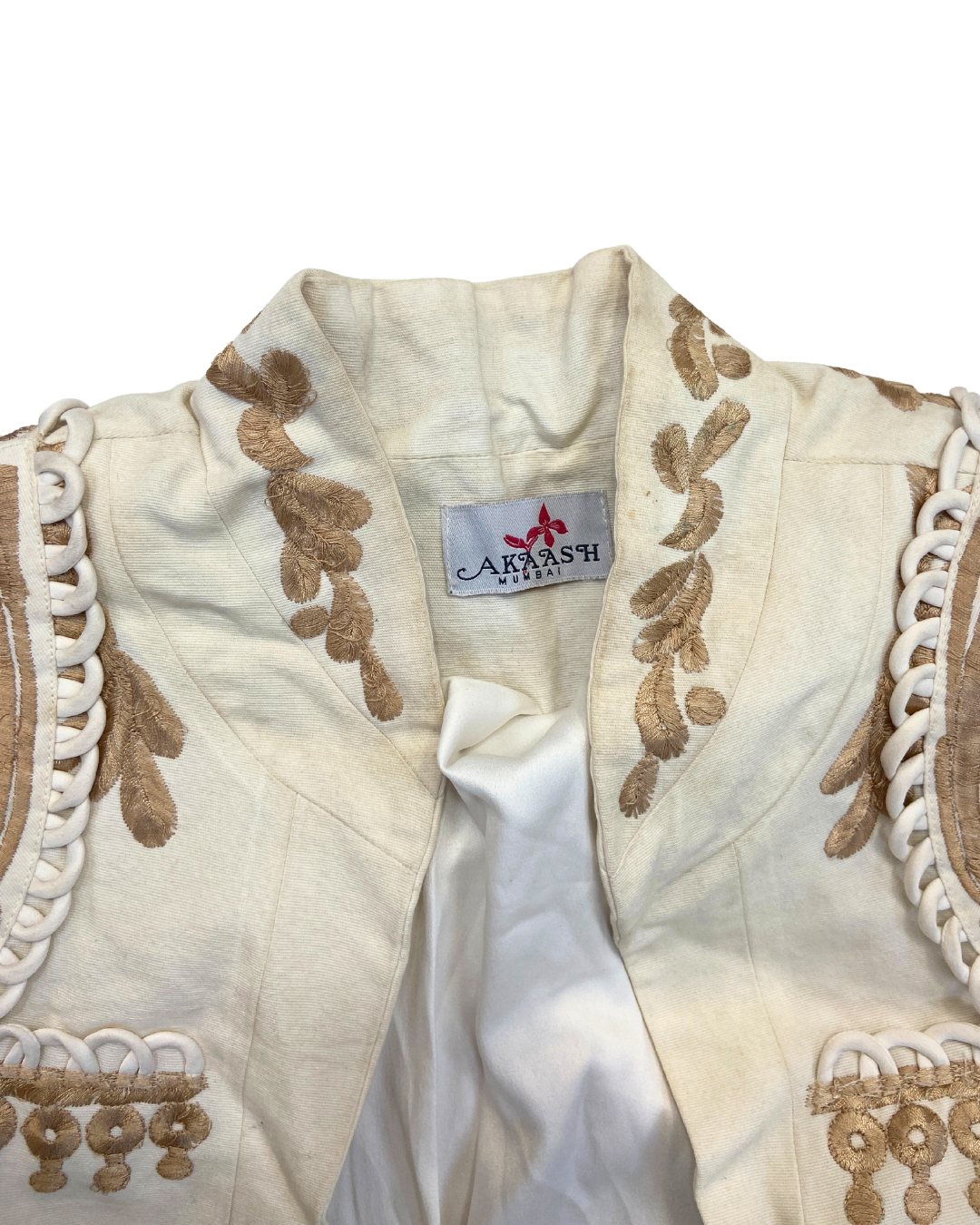 Akaash Mumbai White Embroidered Jacket