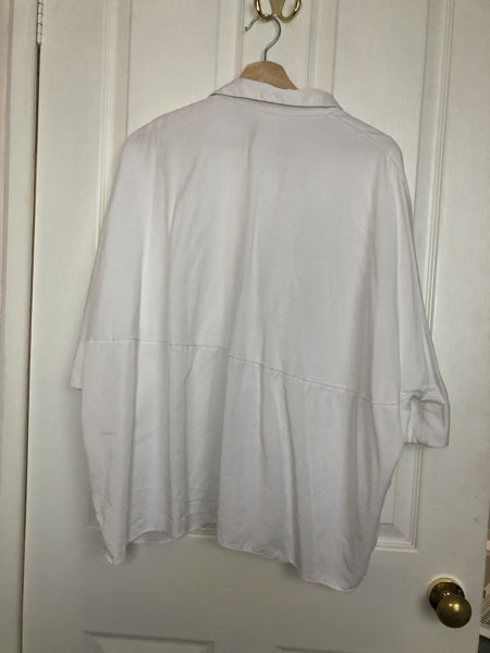 Preloved Oversize White Popover Shirt