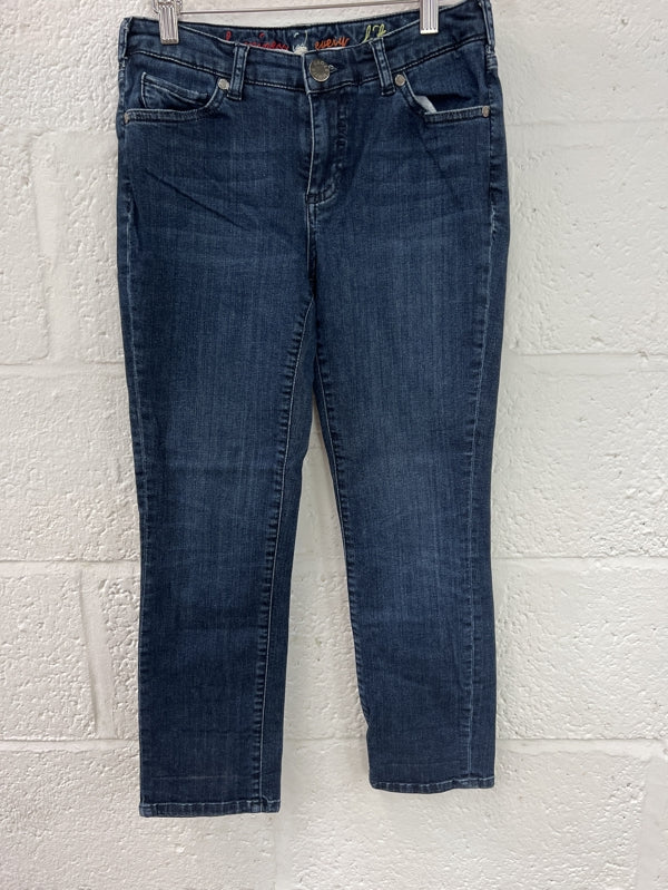 Preloved White Stuff 3/4 indigo skinny jeans