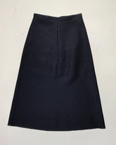 second hand Cos Cos Dark Navy Textured A-line Midi Skirt in Size 8 25 OWNI